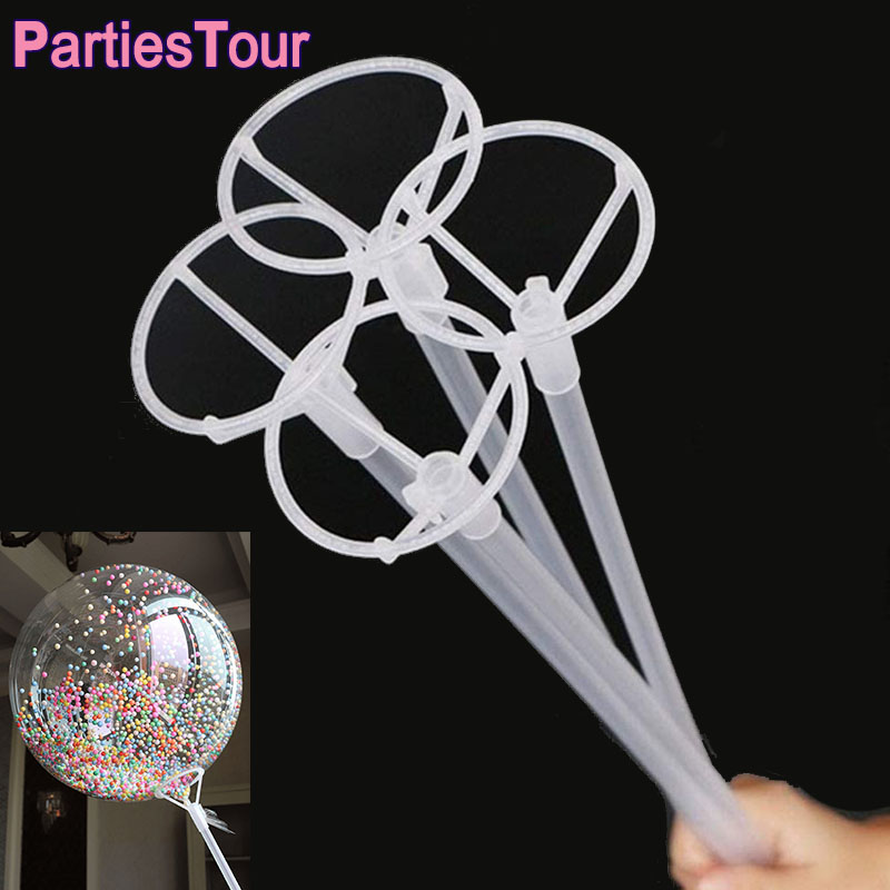 Led Balloon Light - 15 Set Porta palloncini trasparenti lunghi