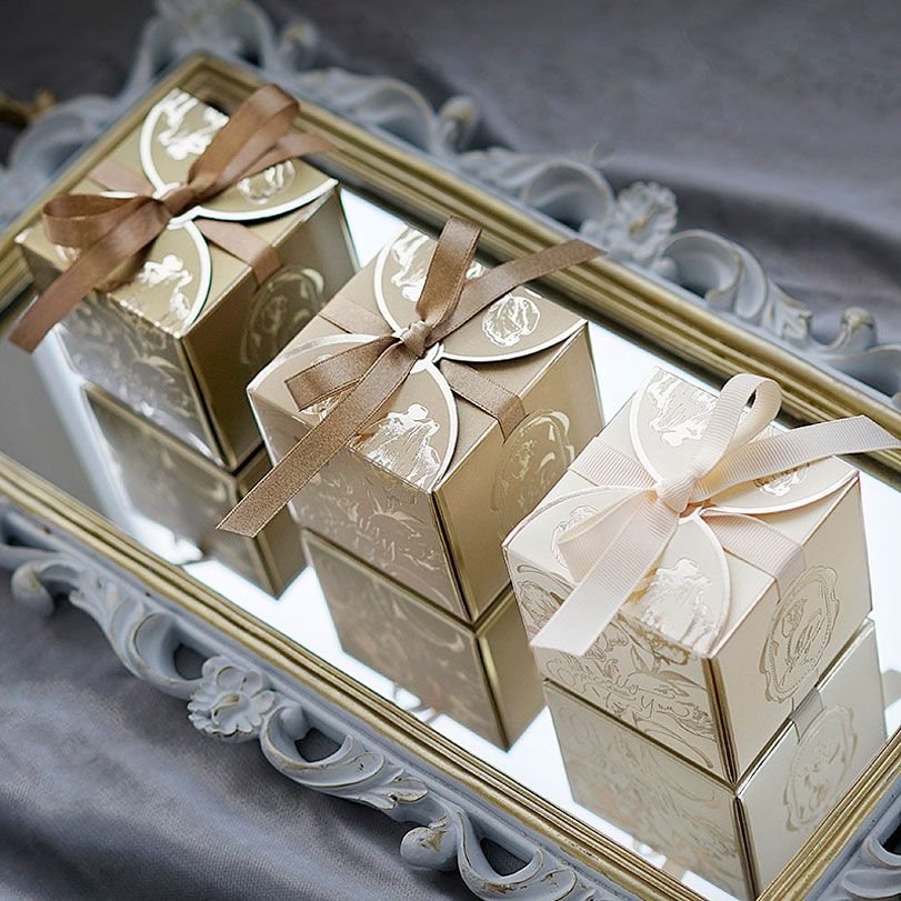 Event Party Box - Scatole regalo di carta quadrate con