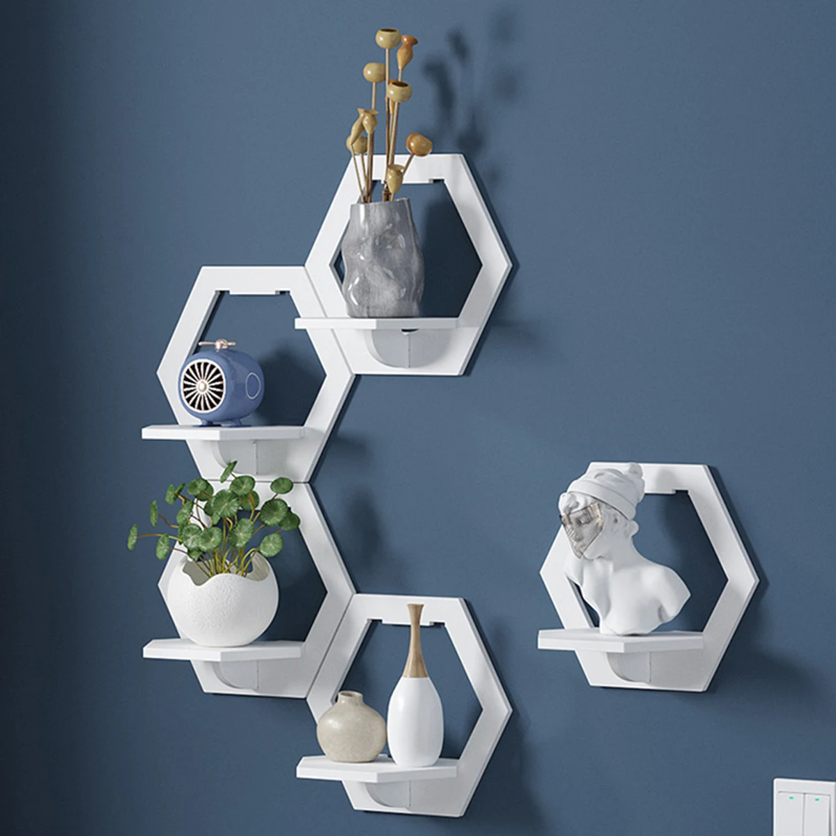 3 pezzi mensola a muro esagona - Flower Wall Panel recensione e prezzo