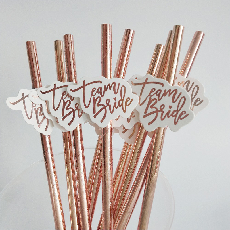 10pcs Team Bride Rose Gold Str - Paper Straw Color recensione e prezzo